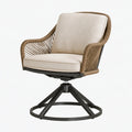 Fauteuil de jardin 78 x 82 x 92 cm en corde tressée beige avec base pivotante noire