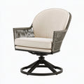 Fauteuil de jardin 78 x 78 x 85 cm en corde tressée beige pivotant style contemporain