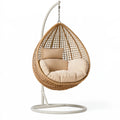 Fauteuil suspendu 105 x 105 x 195 cm en rotin naturel avec support en acier style bohème