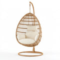 Fauteuil suspendu 105 x 105 x 195 cm en rotin naturel avec structure en acier style bohème