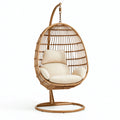 Fauteuil suspendu 105 x 105 x 195 cm en rotin marron avec support style bohème